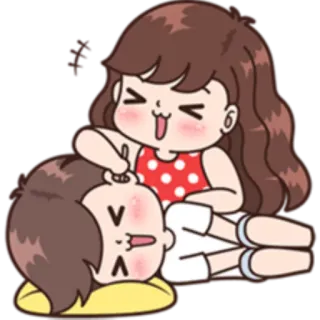 😝 커플, 사랑, 행복, 만화, 귀여운, 관계 whatsapp sticker