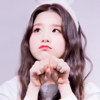 🙄 femme, coréenne, idole, oreilles de lapin, mignon telegram sticker