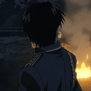💙 Roy Mustang Fullmetal Alchemist Roy Mustang, Fullmetal Alchemist, Anime, Laughing, Fire, Flame Alchemist, Manga telegram sticker