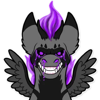 😡 monstre, créature, fantaisie, gothique, maléfique, horreur, ailes, dents telegram sticker