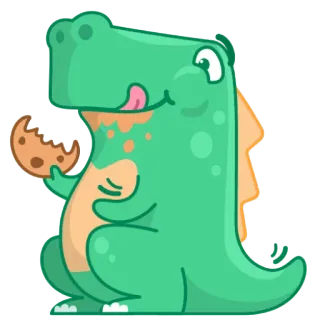 🍪 dinosaur, cookie, cartoon, cute, green, animal telegram sticker