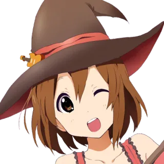 😉 Anime, Strega, Carina, Ragazza, Kawaii, Cappello whatsapp sticker