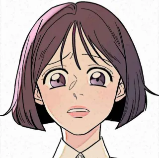 📱 Anime, Manga, Cartone animato, Illustrazione, Triste, Femmina, Ragazza, Emozione telegram sticker