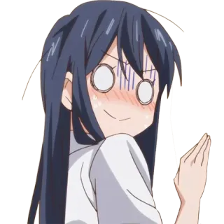 😅 anime, girl, surprised, expression, cartoon whatsapp sticker