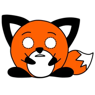 😯 キツネ, 動物, 漫画, 可愛い, オレンジ, ステッカー telegram sticker
