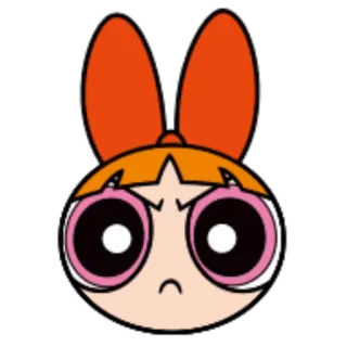 😠 Blossom Powerpuff Girls Мультфильм, Злая, Девочка, ТВ-шоу, Блоссом, Суперкрошки telegram sticker