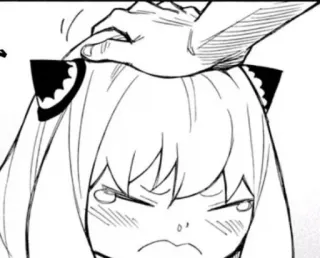 😢 Anya Forger Spy x Family anya, spy x family, anime, manga, kopf tätscheln telegram sticker