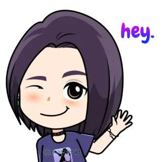 👋 hey greeting, cartoon, character, waving, cute, friendly telegram sticker