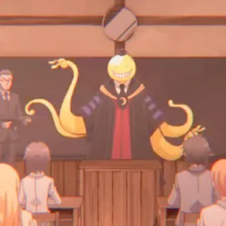 😀 Koro-sensei Assassination Classroom Anime, Professor, Tentáculo, Monstro, Sala de aula telegram sticker