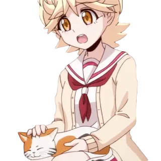 😊 Anime, Gato, Lindo, Chica, Mascota, Alegre telegram sticker