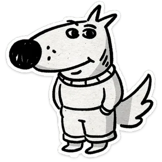 🙂 สุนัข, การ์ตูน, สัตว์, ตัวละคร, สติกเกอร์ telegram sticker