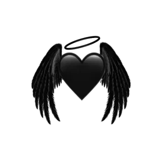 🖤 heart, wings, black, dark, gothic, emo, symbol telegram sticker