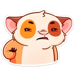 😟 แฮมสเตอร์, ยิ้มเยาะ, น่ารัก, สัตว์, สัตว์ฟันแทะ, มีม telegram sticker
