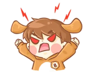 😡 boos, cartoon, emotie, van streek, rood, personage telegram sticker