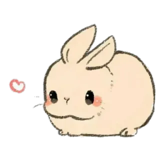 🐰 bunny, rabbit, cute, animal, heart, kawaii, sticker telegram sticker