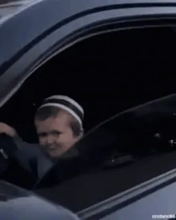 🚙 Hasbulla Magomedov Hasbulla, Mini Khabib, rijden, auto, Dagestan, Meme telegram sticker