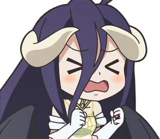 😣 Albedo Overlord anime, manga, sticker, albedo, overlord telegram sticker