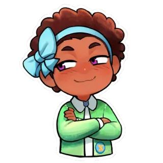 😏 dibujos animados, personaje, chica, pegatina, animación, lindo telegram sticker
