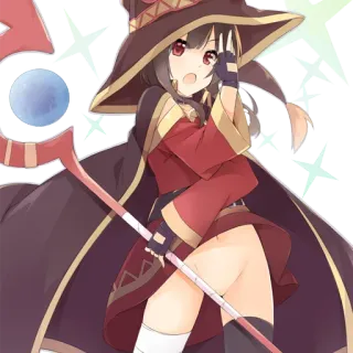 💋 Megumin Konosuba Anime, Manga, Kawaii, Lindo, Magia, Mago, Explosión, Chica, Konosuba telegram sticker