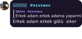 🤔 Erkek adam erkek adama yaparmi
Erkek adam erkek götü siker ofensivo, texto, vingança telegram sticker