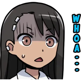 😨 Nagatoro Don't Toy With Me, Miss Nagatoro WHOA... аниме, Нагаторо, в шоке, удивление, реакция, мультфильм telegram sticker