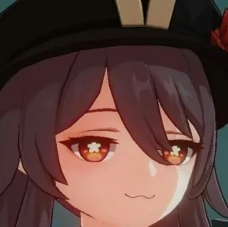 😚 Hu Tao Genshin Impact Anime, Videospiel, Süß, Mädchen, Lächelnd, Hut telegram sticker