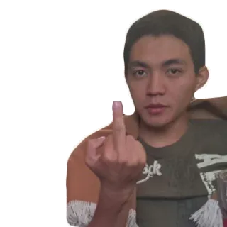 🖕 jari tengah, menyinggung, gestur, pria whatsapp sticker