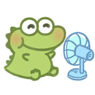 😶 cartoon, animal, frog, summer, hot, fan, kawaii telegram sticker