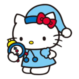 😴 Hello Kitty chat, mignon, sommeil, nuit, chaton, dessin animé telegram sticker
