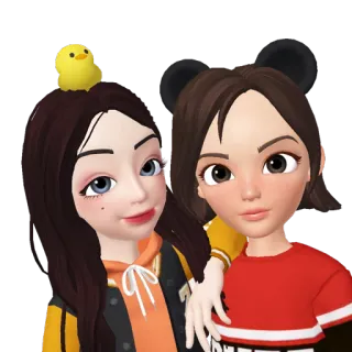 💘 Cartoon, Freunde, Freundschaft, Digitale Kunst, Süß, Avatar whatsapp sticker