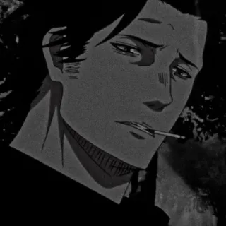 🖇️ Yami Sukehiro Black Clover Аниме, Ями Сукехиро, Чёрный клевер, Сигарета, Курение telegram sticker
