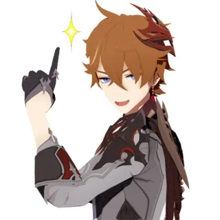 🤩 Tartaglia Genshin Impact Anime, Video game, Personagem, Fantasia, Tartaglia, Genshin Impact telegram sticker