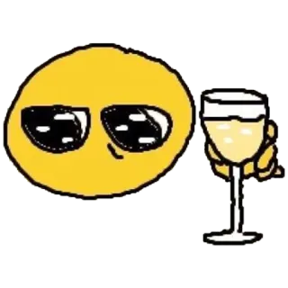 😔 Emoji, Lindo, Bebida, Vino, Feliz telegram sticker