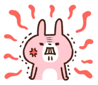 😡 화난, 토끼, 토끼, 만화, 표정, 좌절한, 애니메이션 telegram sticker