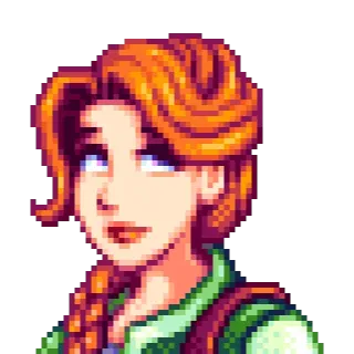 🙄 Penny Stardew Valley videojuego, personaje, penny, stardew valley, pixel art telegram sticker