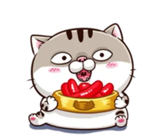 🌭 Katze, Tier, Cartoon, Essen, Chilischoten, Lustig, Süß whatsapp sticker