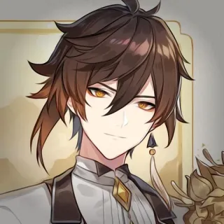 🍵 Zhongli Genshin Impact Anime, Genshin Impact, Zhongli, Gra wideo, Postać telegram sticker