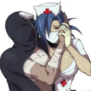 🌡 Valentine Skullgirls Anime, Perawat, Valentine, Skullgirls, Video game telegram sticker