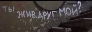 ⁉️ ты жив,друг мой? russische Sprache, Text, Frage telegram sticker