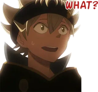 ❓ Asta Black Clover WHAT? 애니메이션, 만화, 블랙 클로버, 아스타, 충격, 표정, 만화 telegram sticker