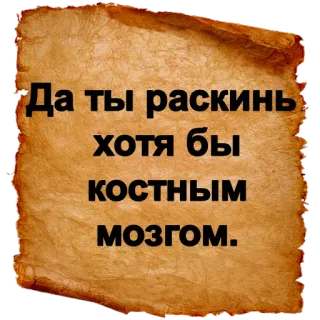 💀 Да ты раскинь хотя бы костным мозгом. русский, текст, цитата, идиома telegram sticker