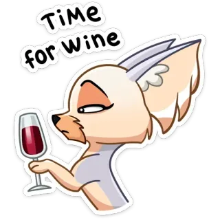 🍷 Time for wine vinho, bebendo, desenho animado, animal, relaxante, tempo telegram sticker