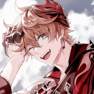 ❤️‍🔥 Tartaglia Genshin Impact Anime, Genshin Impact, Tartaglia, Nhân vật, Game, Cười whatsapp sticker