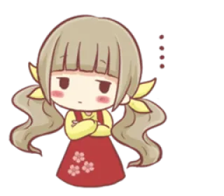 😒 Desenho animado, Menina, Bonito, Bravo, Anime telegram sticker