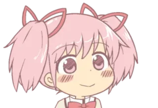 😍 Madoka Kaname Puella Magi Madoka Magica Anime, Madoka Magica, Magical Girl, Kawaii, Carino, Rosa, Fanart whatsapp sticker
