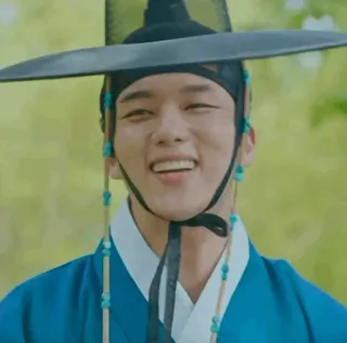 😂 korean, man, traditional clothing, hat telegram sticker