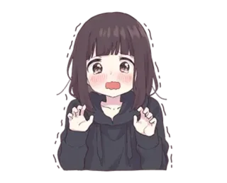 😳 动漫, 女孩, 可爱, 害怕, 动漫女孩 whatsapp sticker