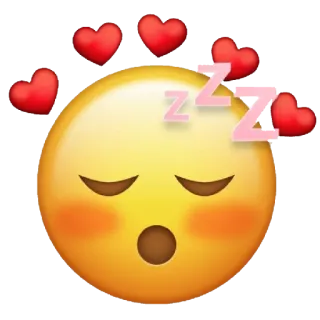 😴 эмодзи, сонный, сердечки, сон, zz, лицо, желтый, выражение whatsapp sticker