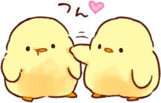 👈 っん anak ayam, imut, hewan, kawaii, burung, jepang telegram sticker
