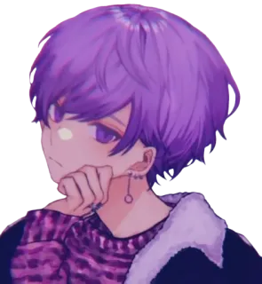😒 Anime, Violette Haare, Manga, Cartoon, Kunst, Zeichnung whatsapp sticker
